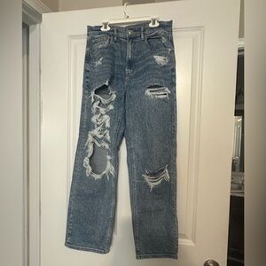 American Eagle distressed mom jeans
